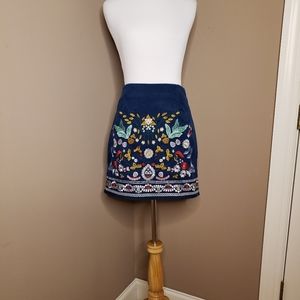 Shein Embroidered Corduroy Skirt